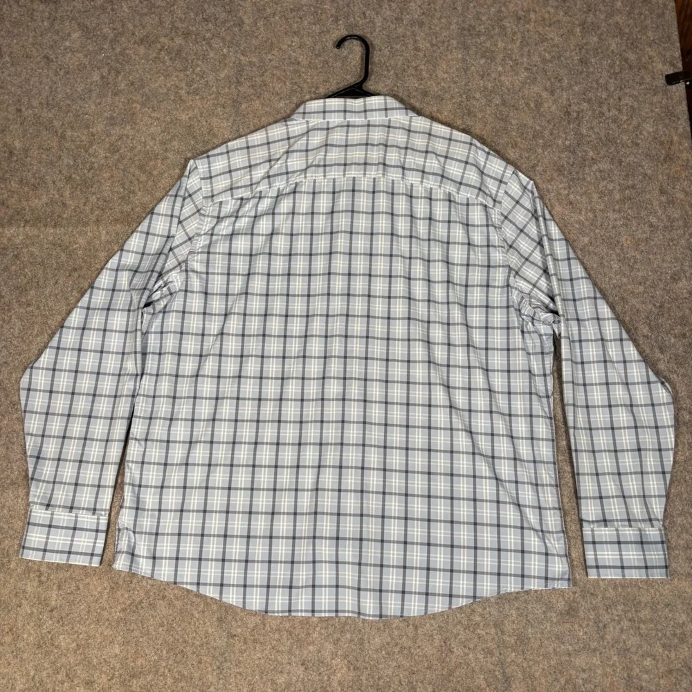 UNTUCKit Torgiano Shirt Men 3XL Blue Plaid Performance Stretch Button Down 40577